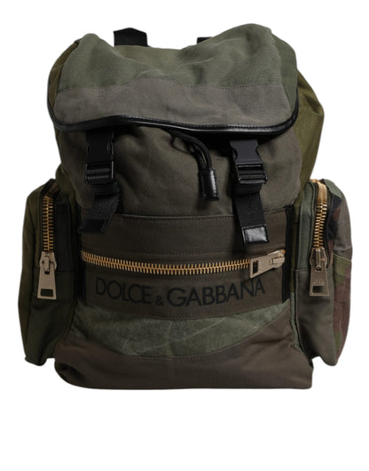 Dolce Gabbana Sac À Dos Patchwork Militaire Vert Camouflage Pour École Et Quotidien Urbain