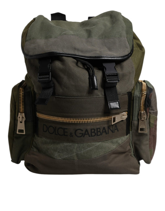 Dolce Gabbana Sac À Dos Patchwork Militaire Vert Camouflage Pour École Et Quotidien Urbain