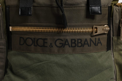 Sac à dos Dolce & Gabbana patchwork en coton vert militaire – BAG4459