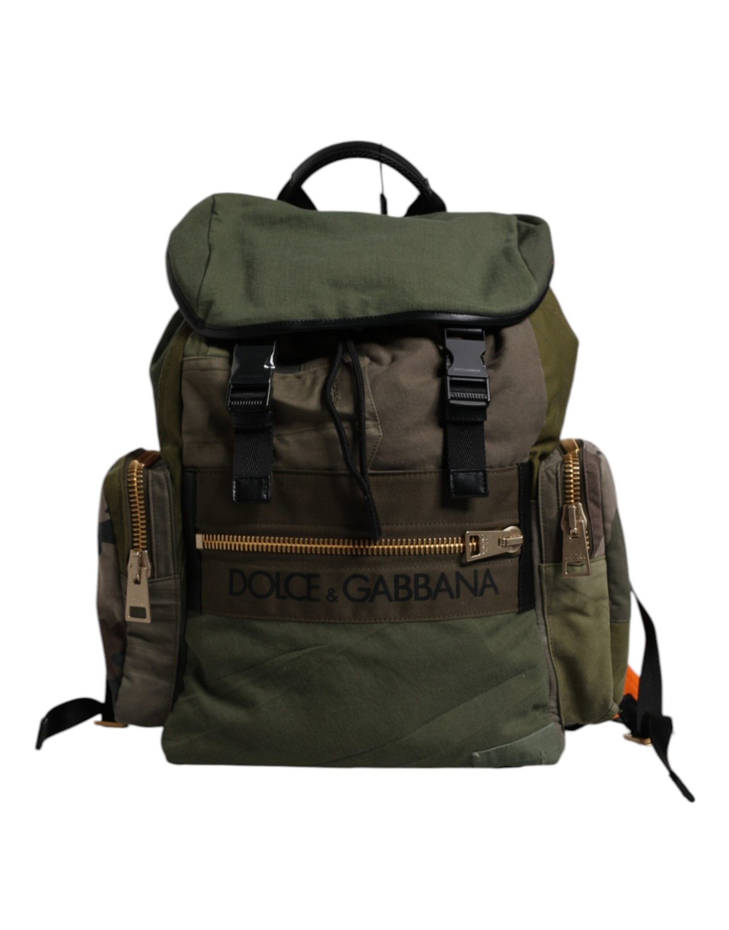 Dolce & Gabbana Sac À Dos De Voyage Patchwork Vert Militaire Luxe Authentique Édition Limitée
