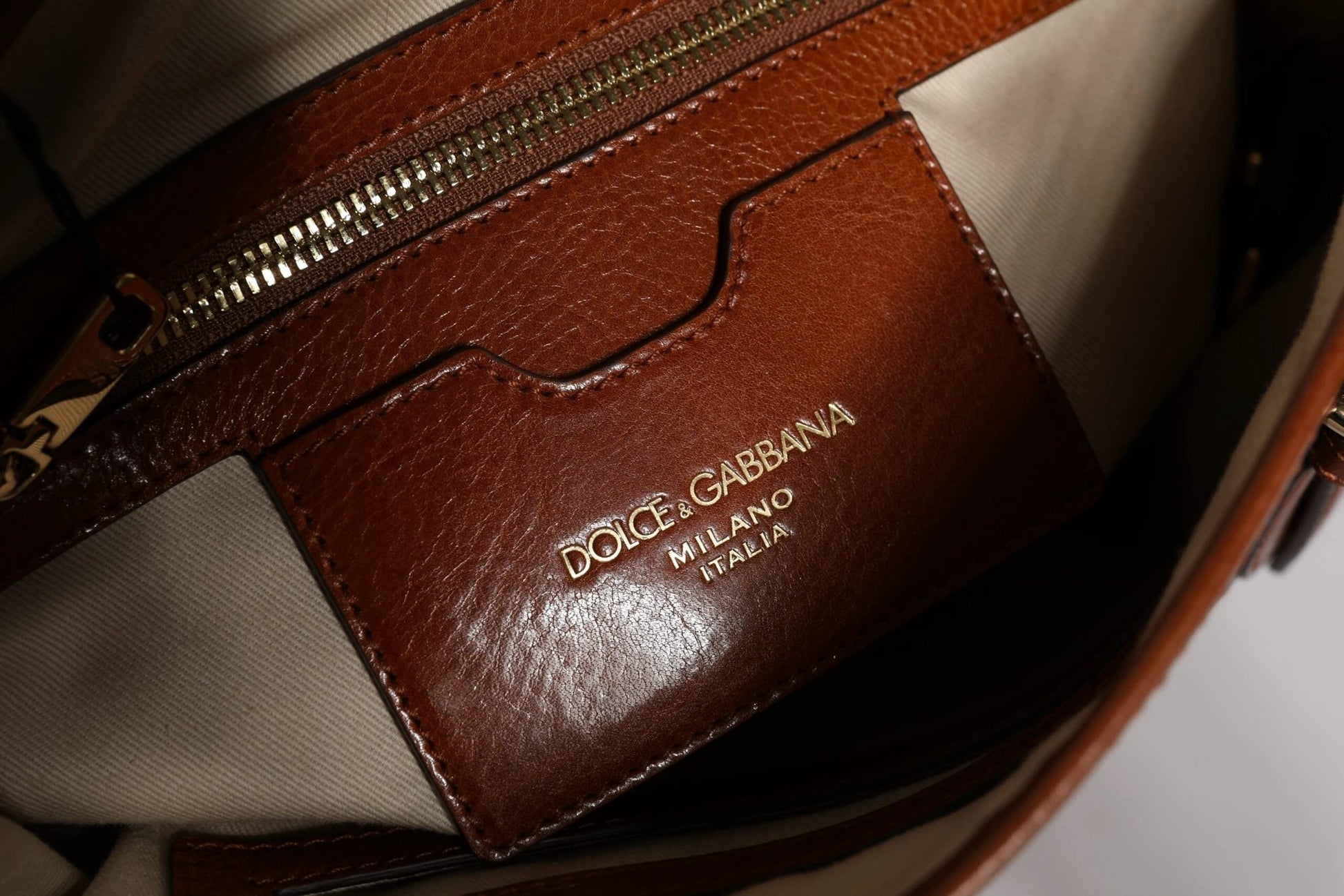 Dolce & Gabbana Brown Leopard Leather Shoulder Strap Tote Bag by Dolce & Gabbana