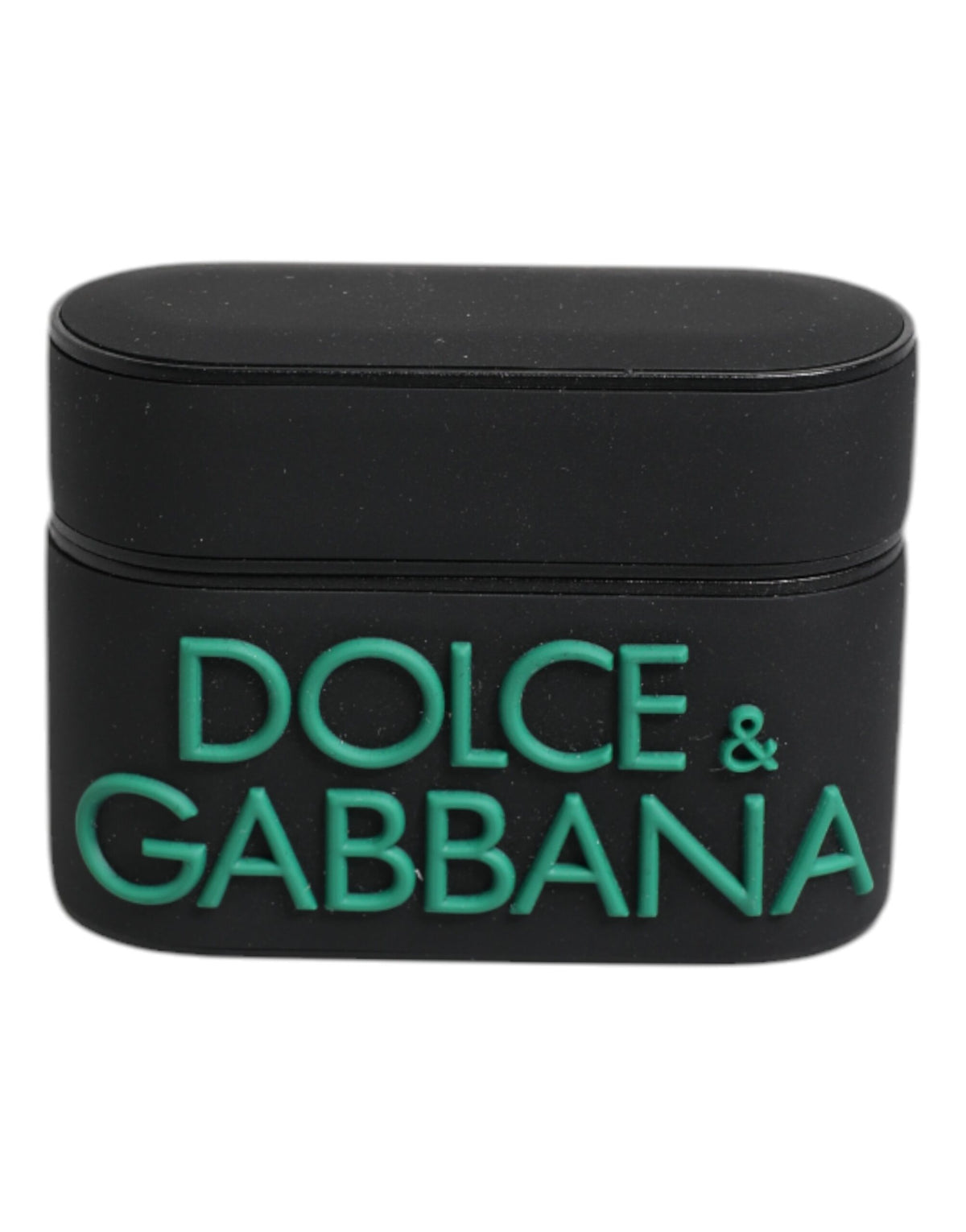 Étui AirPods Dolce & Gabbana homme logo en relief noir et vert – SMY10657