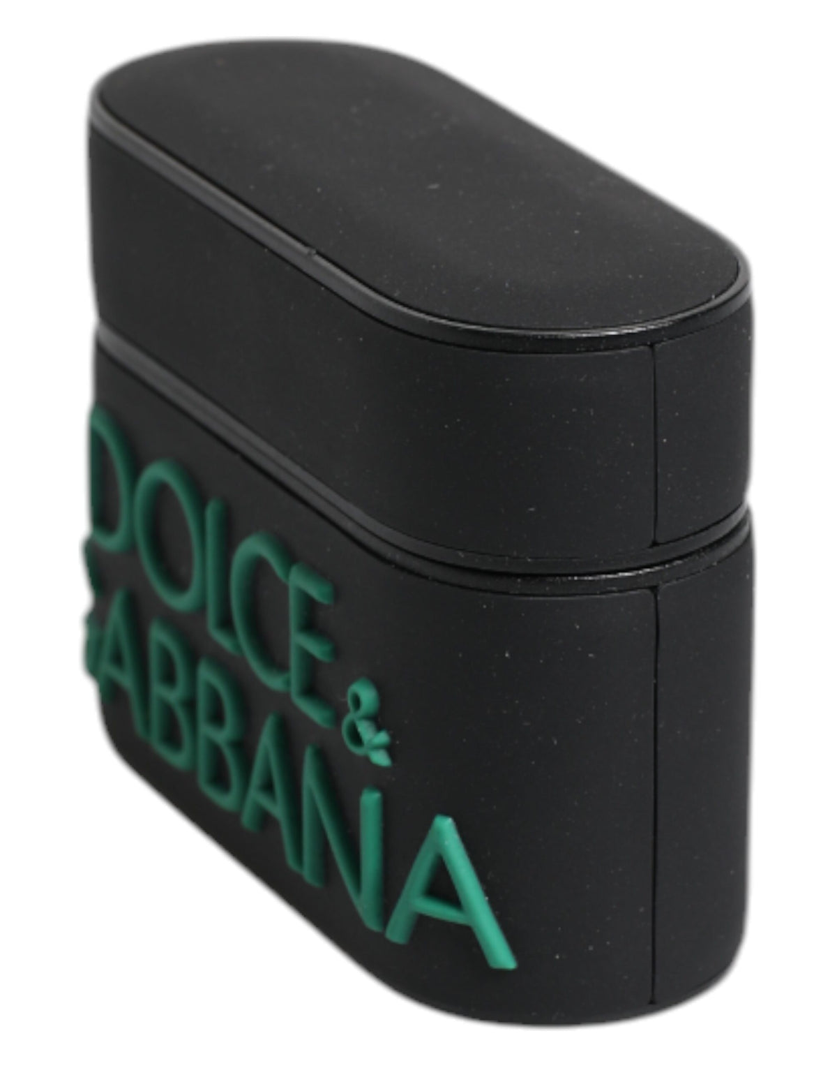 Étui AirPods Dolce & Gabbana homme logo en relief noir et vert – SMY10657