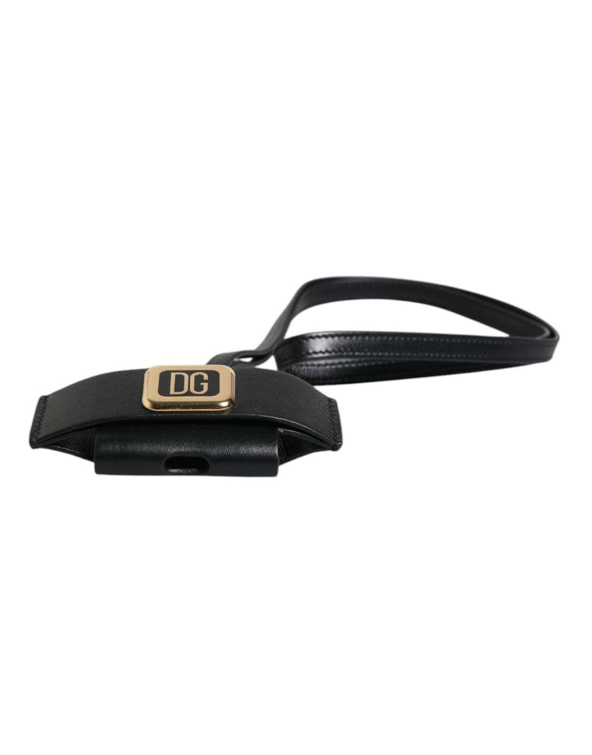 Étui AirPods Dolce & Gabbana homme à plaque logo en cuir noir – SMY10691