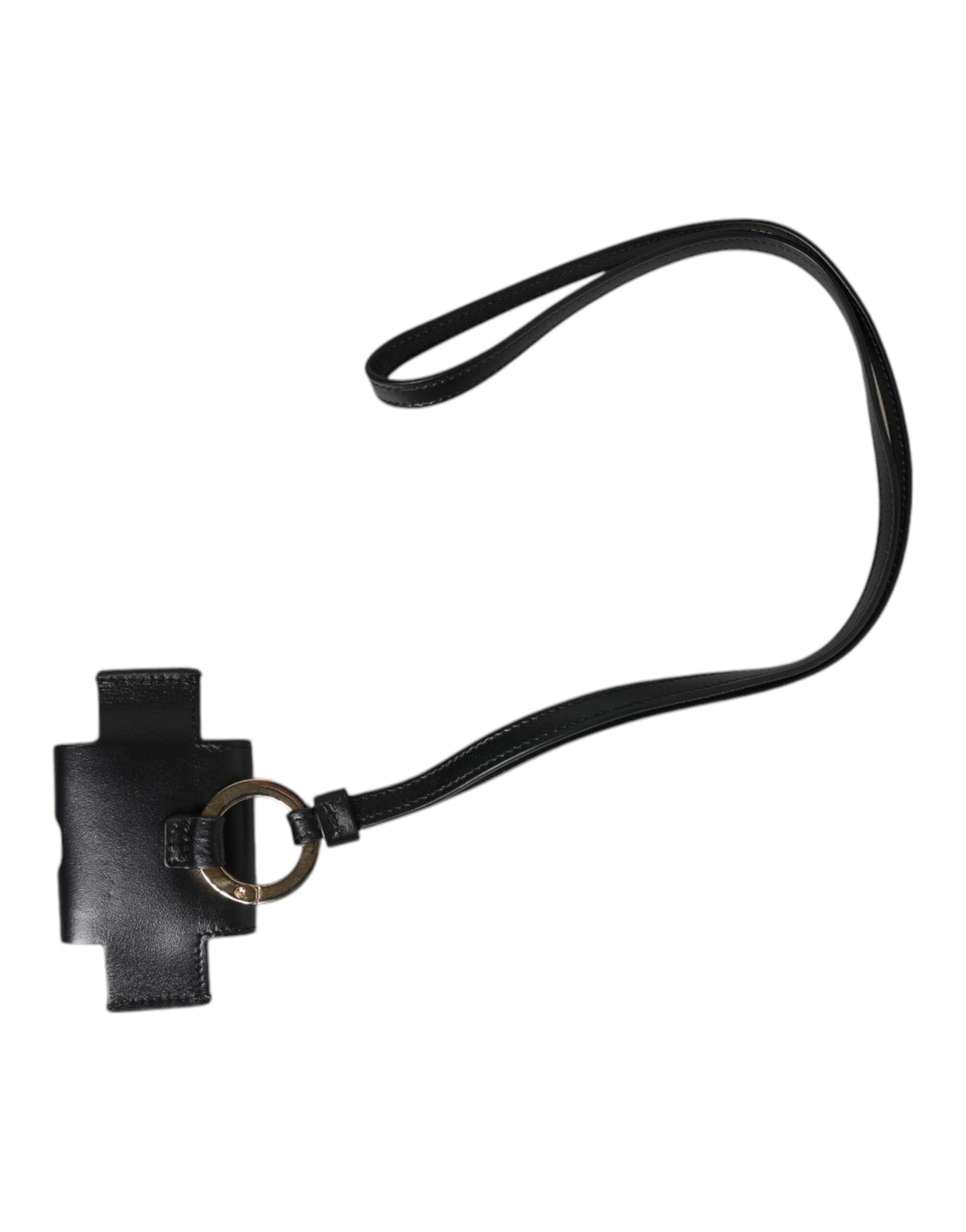 Étui AirPods Dolce & Gabbana homme à plaque logo en cuir noir – SMY10691
