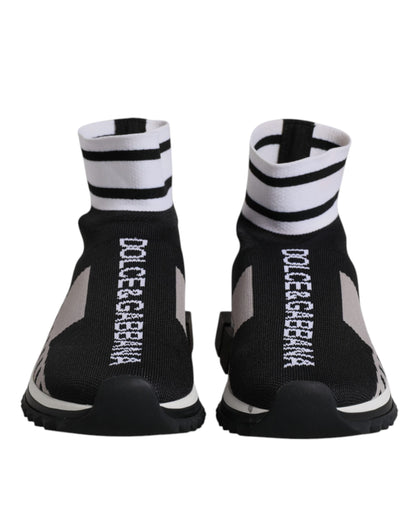 Baskets chaussettes Dolce & Gabbana femme Sorrento noir et gris – LA12550