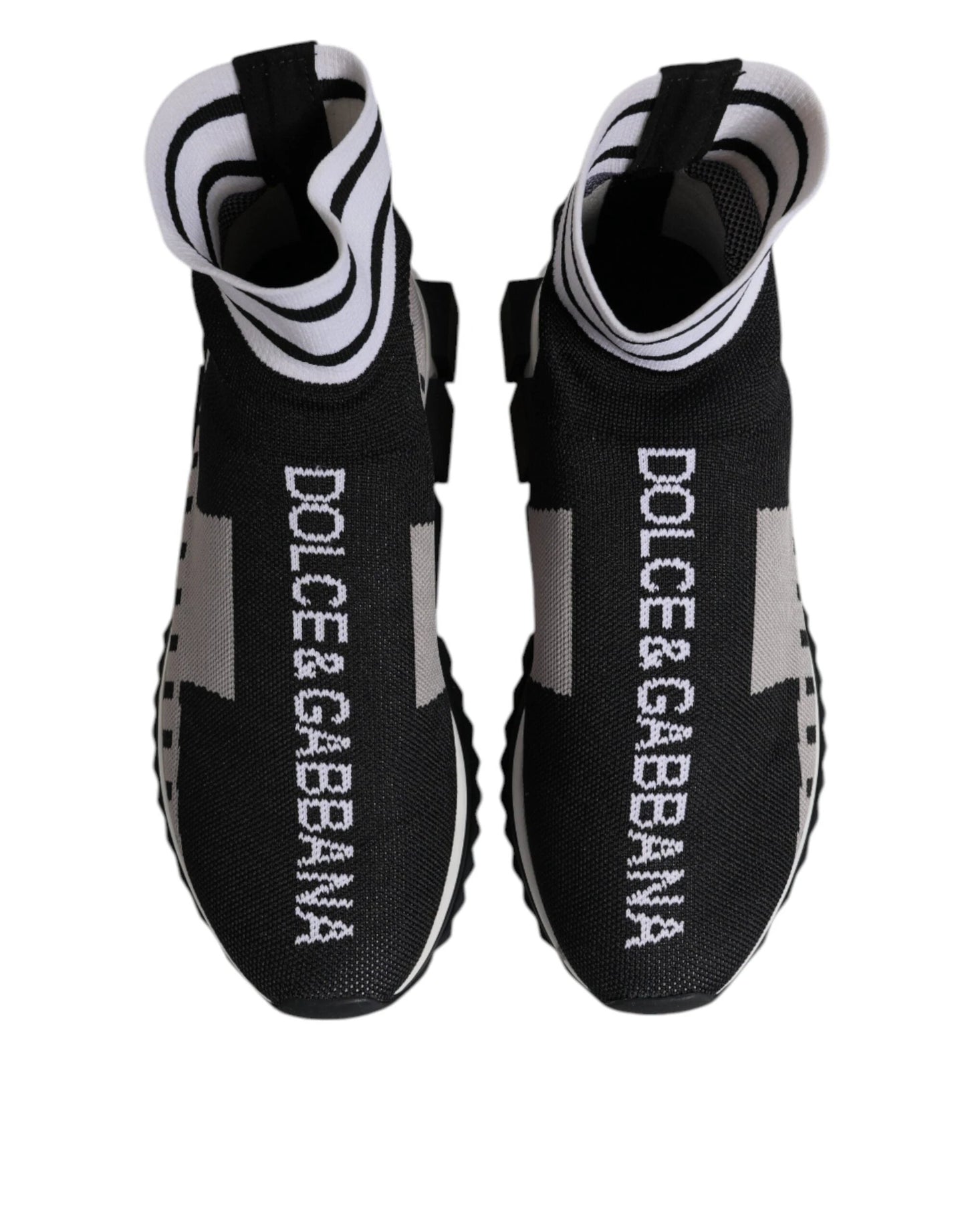 Dolce & Gabbana Black Gray Sorrento Socks Women Sneakers Shoes by Dolce & Gabbana