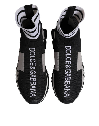 Dolce & Gabbana Black Gray Sorrento Socks Women Sneakers Shoes by Dolce & Gabbana