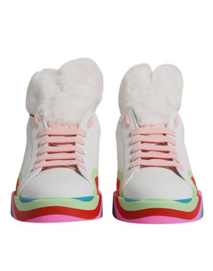 Baskets Dolce & Gabbana femme basses en cuir de veau multicolore – LA12552