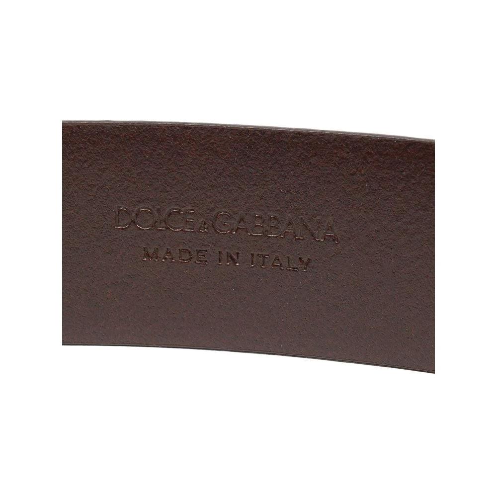 Dolce & Gabbana Brown Leather Regular Belt by Dolce & Gabbana