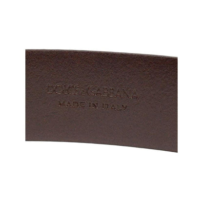 Dolce & Gabbana Brown Leather Regular Belt by Dolce & Gabbana