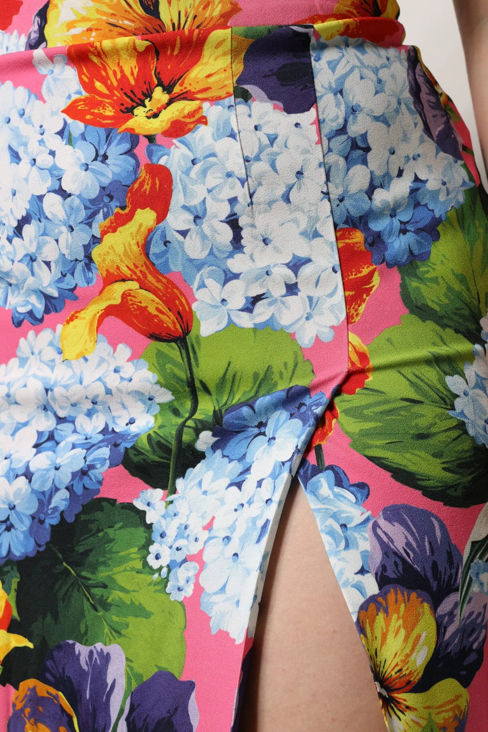 Dolce & Gabbana Multicolor Floral High Waist Midi Skirt by Dolce & Gabbana