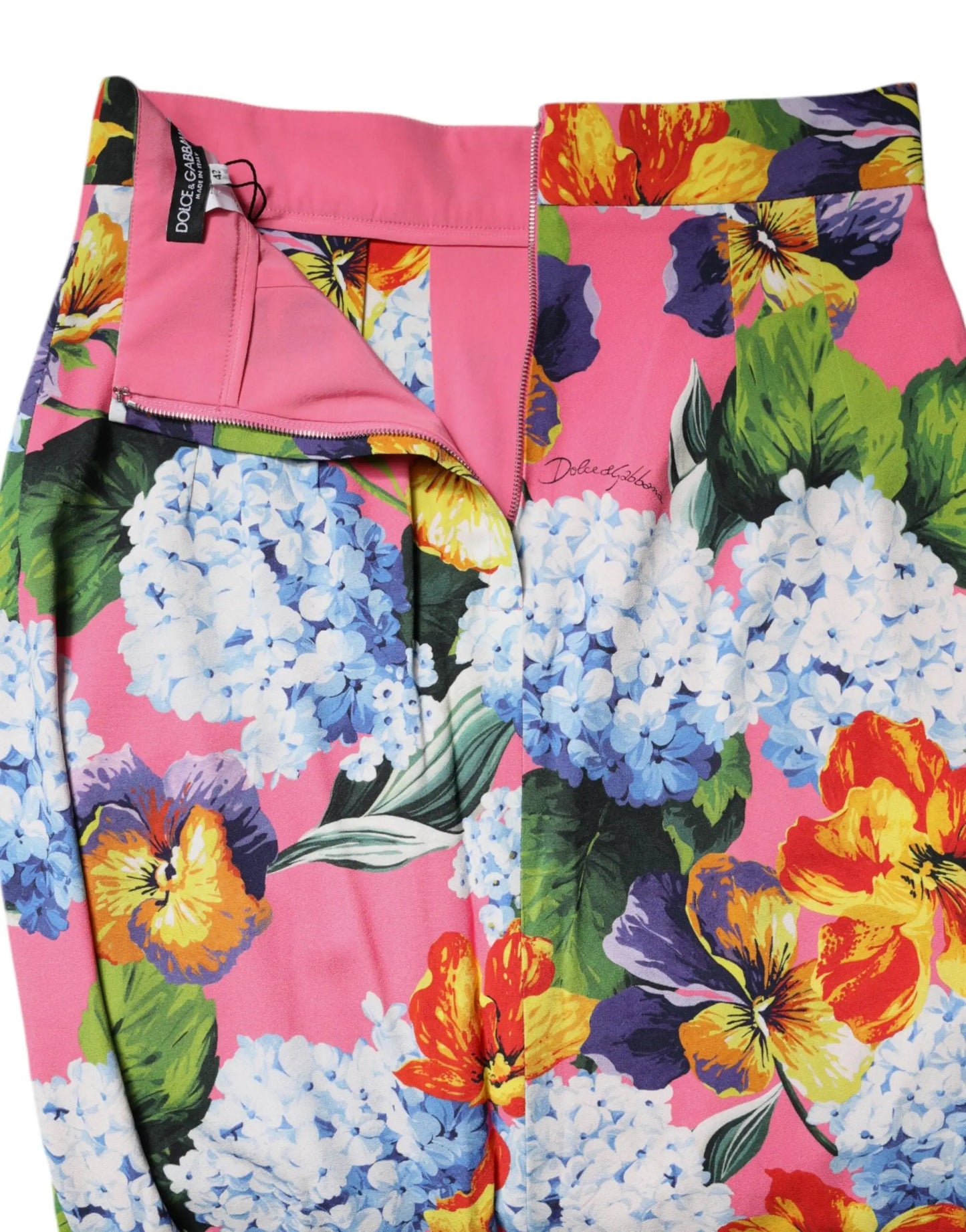 Dolce & Gabbana Multicolor Floral High Waist Midi Skirt by Dolce & Gabbana