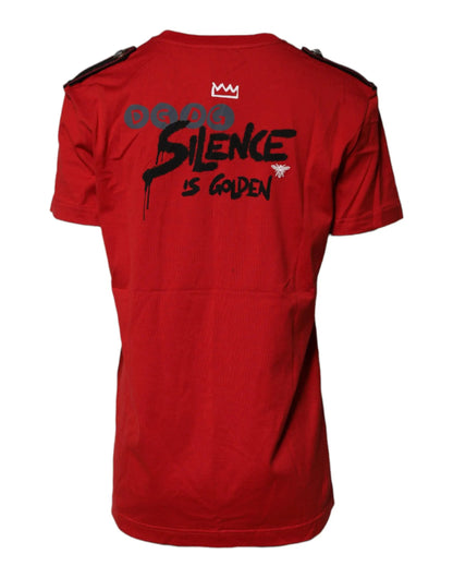 Dolce & Gabbana Red Cotton Round Neck Short Sleeves T-shirt by Dolce & Gabbana