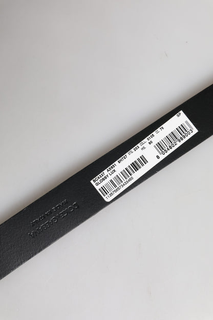 Ceinture Dolce Et Gabbana Cuir Marron Boucle Logo Métal Doré