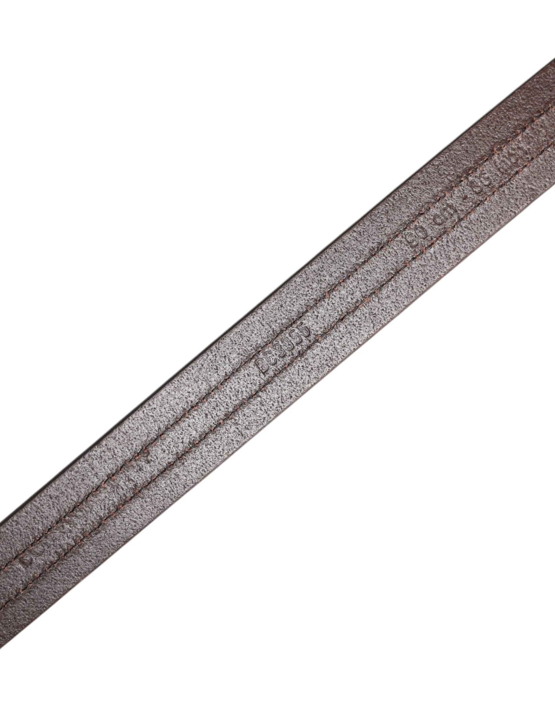 Dolce & Gabbana Burgundy Leather Metal Logo Buckle Belt by Dolce & Gabbana