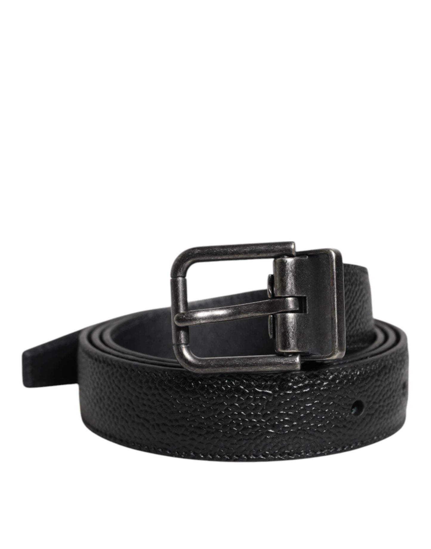 Dolce & Gabbana Black Calf Leather Classic Metal Buckle Belt by Dolce & Gabbana