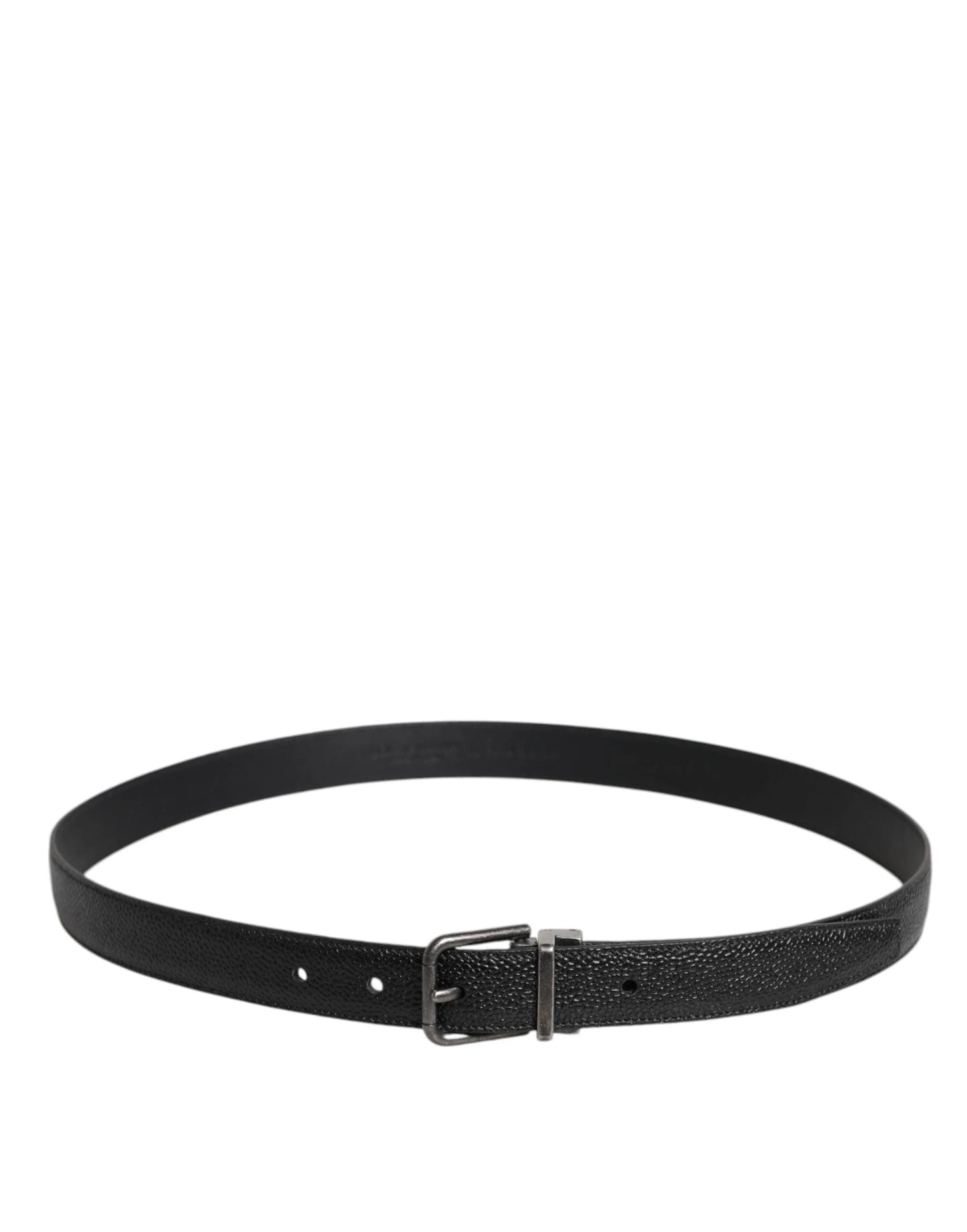 Dolce & Gabbana Black Calf Leather Classic Metal Buckle Belt by Dolce & Gabbana