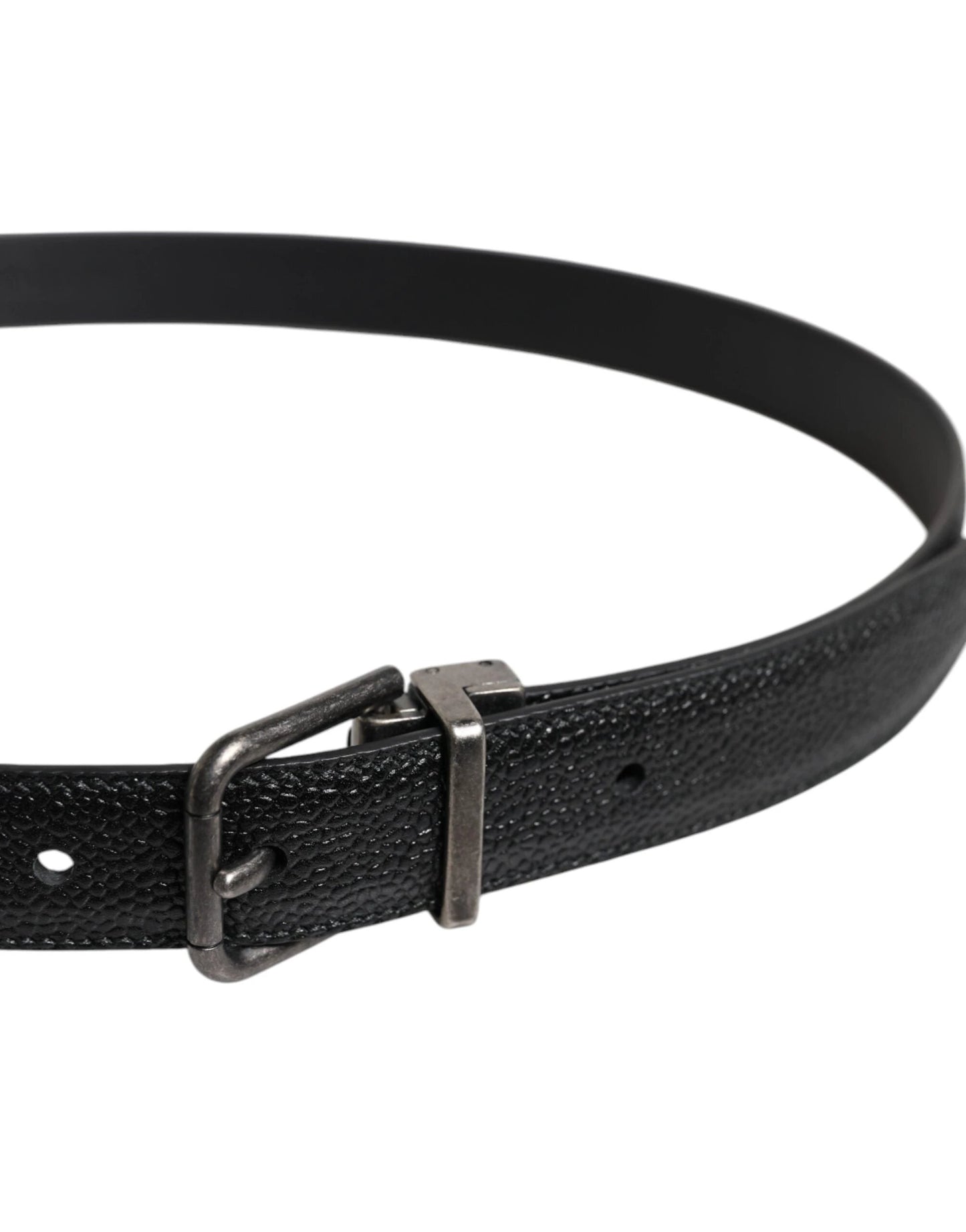 Dolce & Gabbana Black Calf Leather Classic Metal Buckle Belt by Dolce & Gabbana