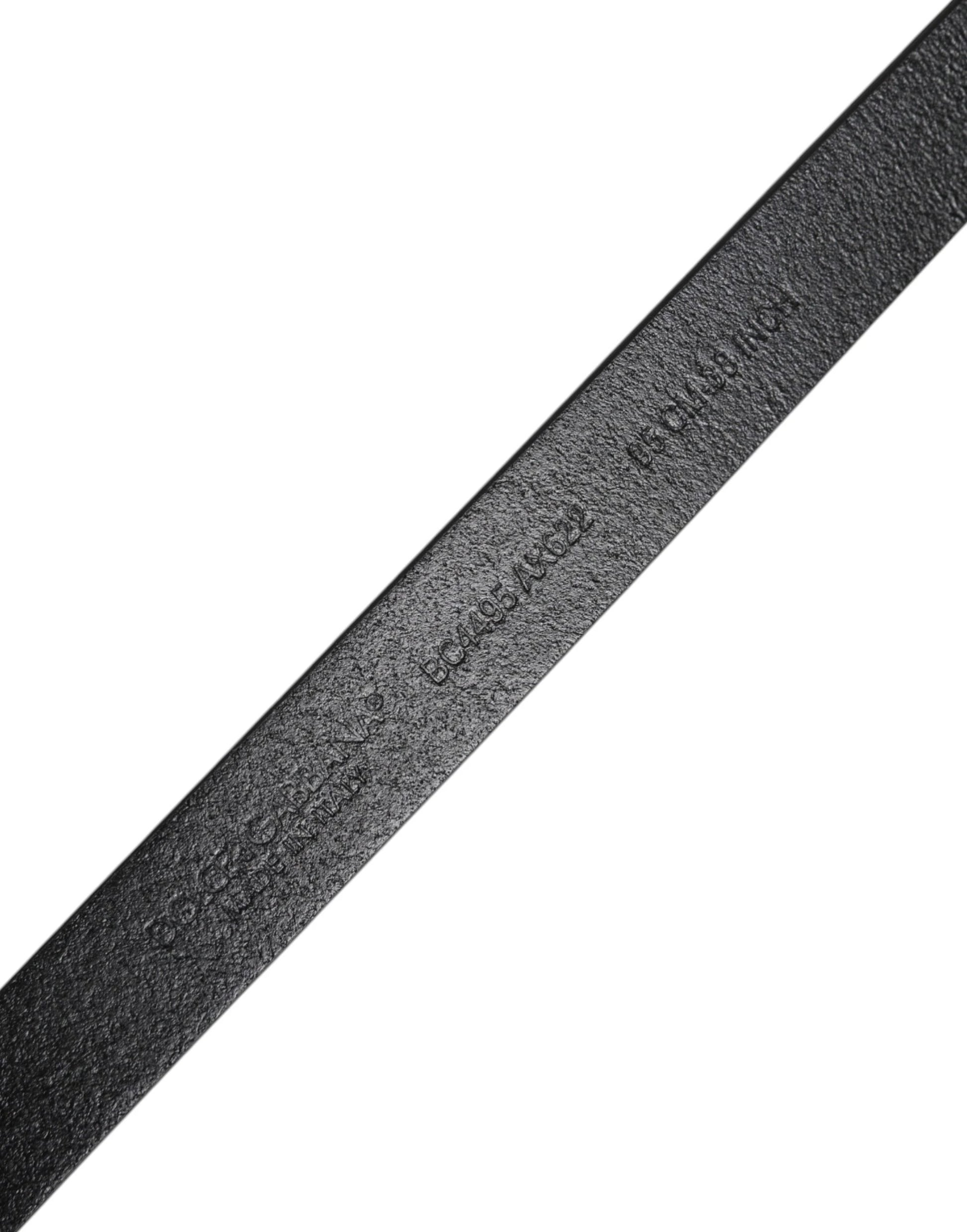 Dolce & Gabbana Black Calfskin Classic Metal Logo Buckle Belt by Dolce & Gabbana