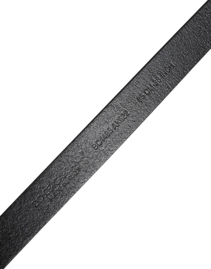 Dolce & Gabbana Black Calfskin Classic Metal Logo Buckle Belt by Dolce & Gabbana