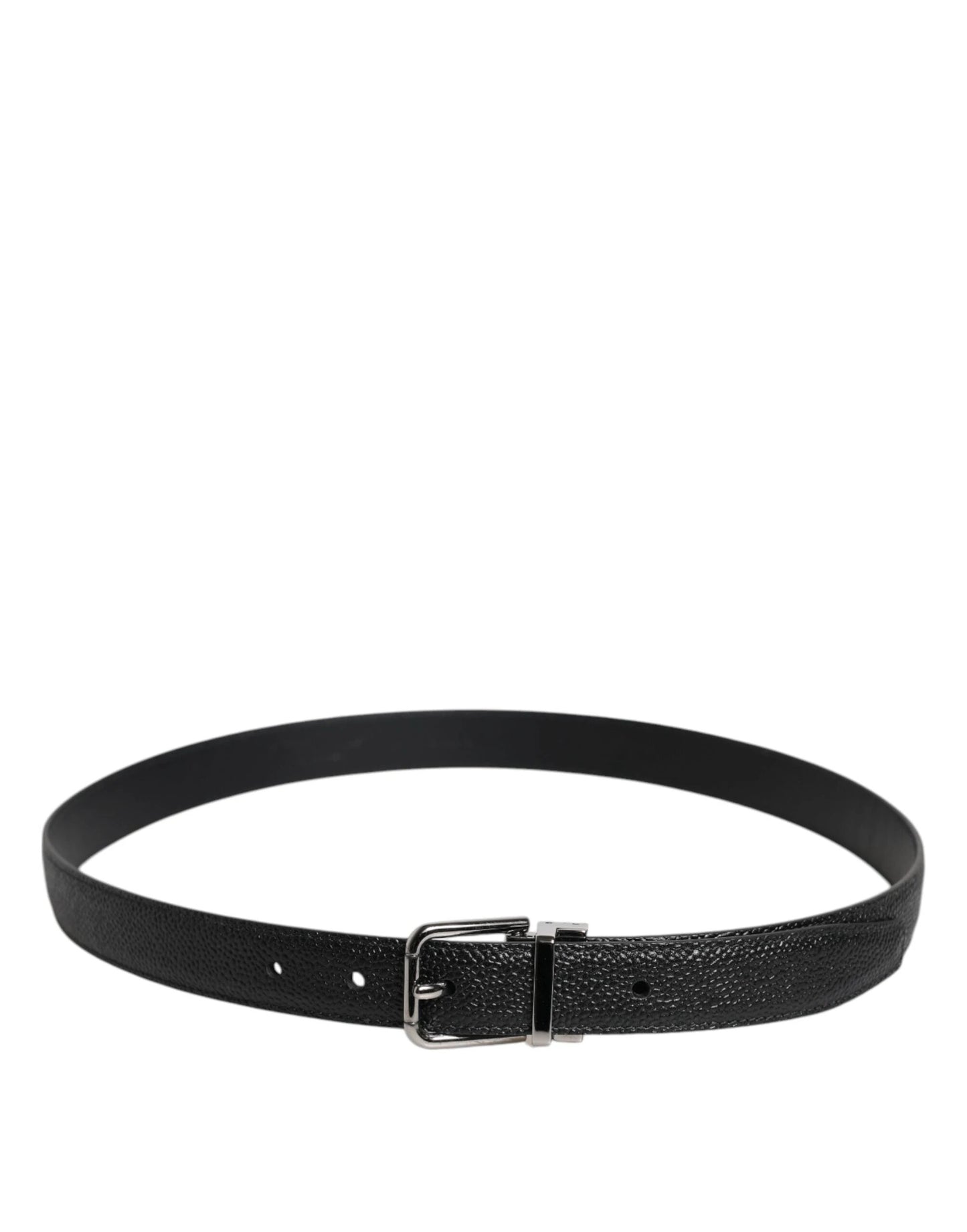Dolce & Gabbana Black Calf Leather Classic Metal Buckle Belt by Dolce & Gabbana