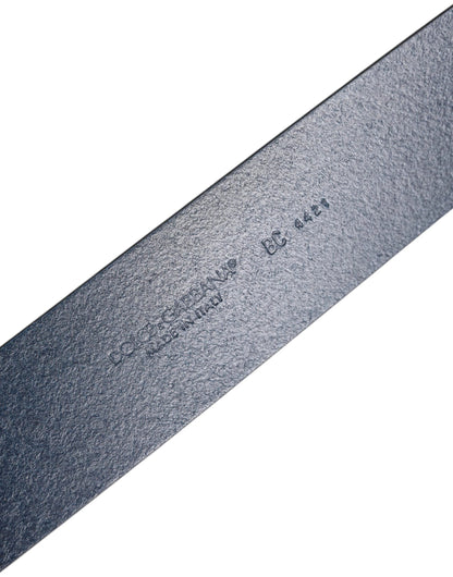 Dolce & Gabbana Blue Calf Leather Classic Metal Buckle Belt by Dolce & Gabbana