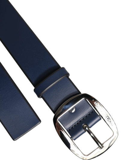 Dolce & Gabbana Blue Calf Leather Classic Metal Buckle Belt by Dolce & Gabbana