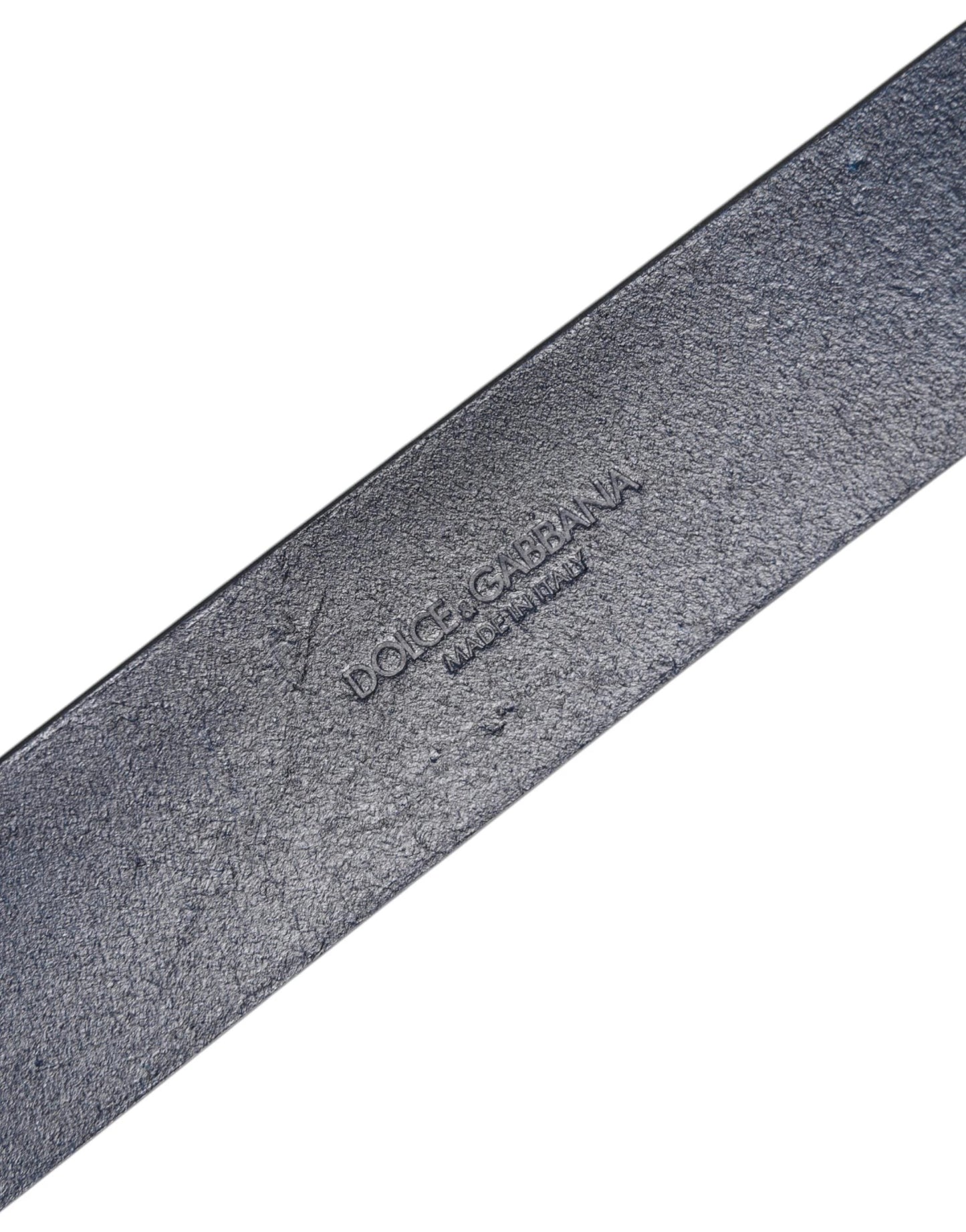 Dolce & Gabbana Blue Leather Classic Metal Logo Buckle Belt by Dolce & Gabbana