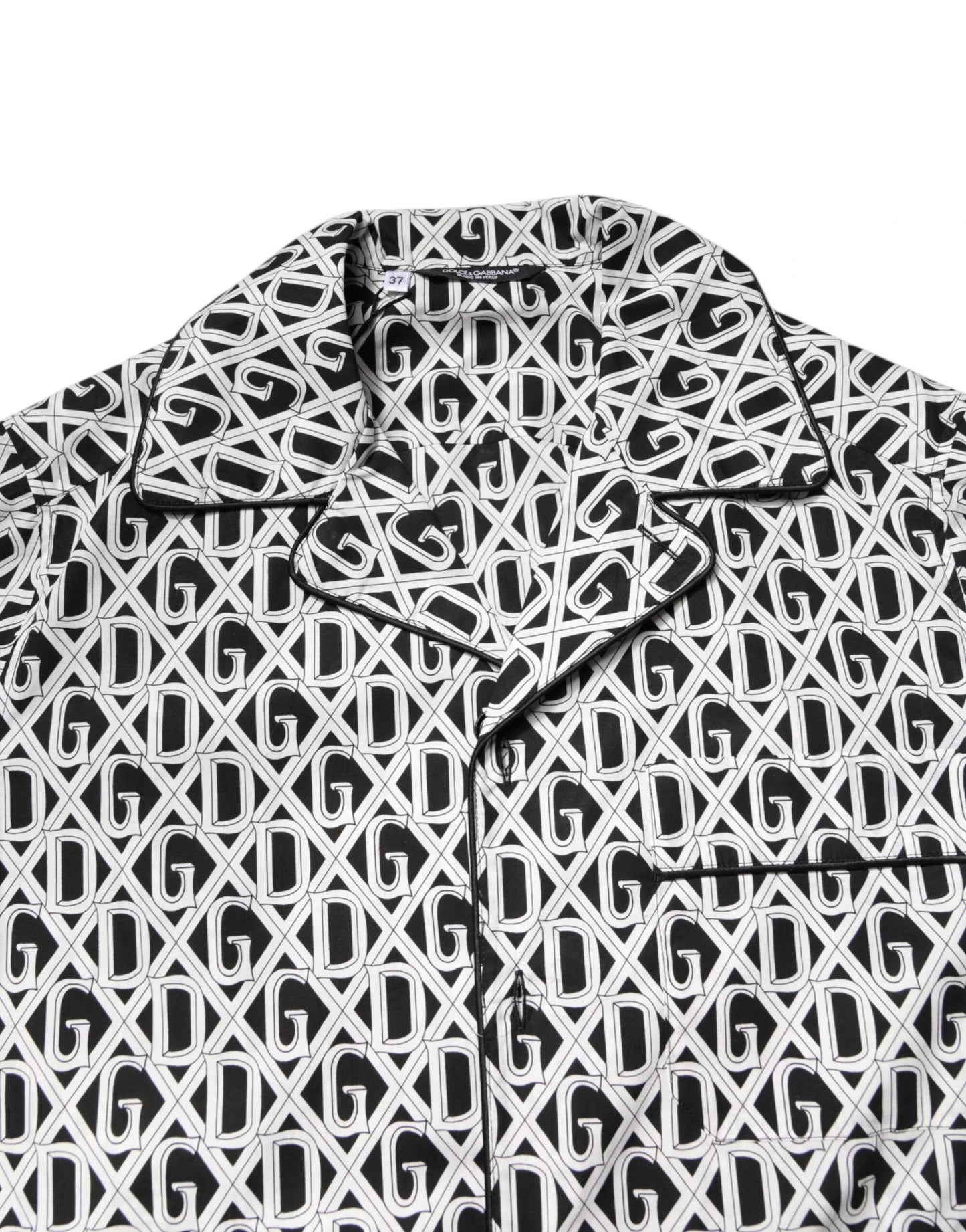 Dolce & Gabbana Black White DG Print Cotton Pajama Set Sleepwear by Dolce & Gabbana