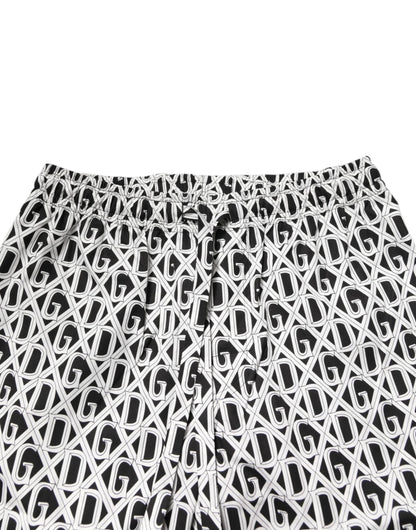 Dolce & Gabbana Black White DG Print Cotton Pajama Set Sleepwear by Dolce & Gabbana