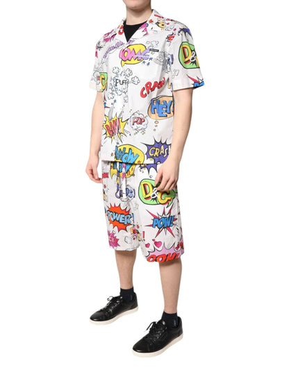 Dolce & Gabbana White Cartoon Print Cotton Men Pajama Set Sleepwear by Dolce & Gabbana