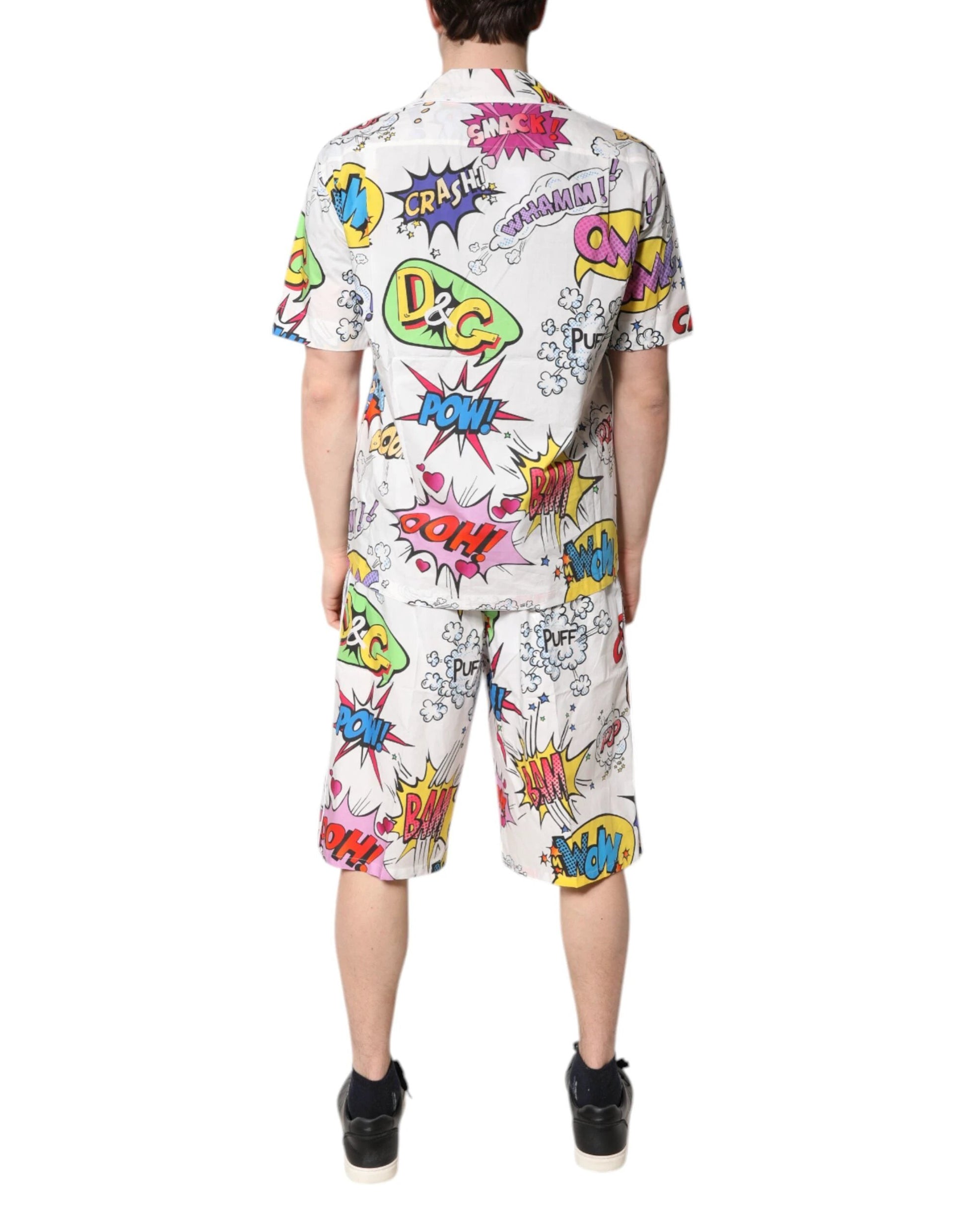 Dolce & Gabbana White Cartoon Print Cotton Men Pajama Set Sleepwear by Dolce & Gabbana