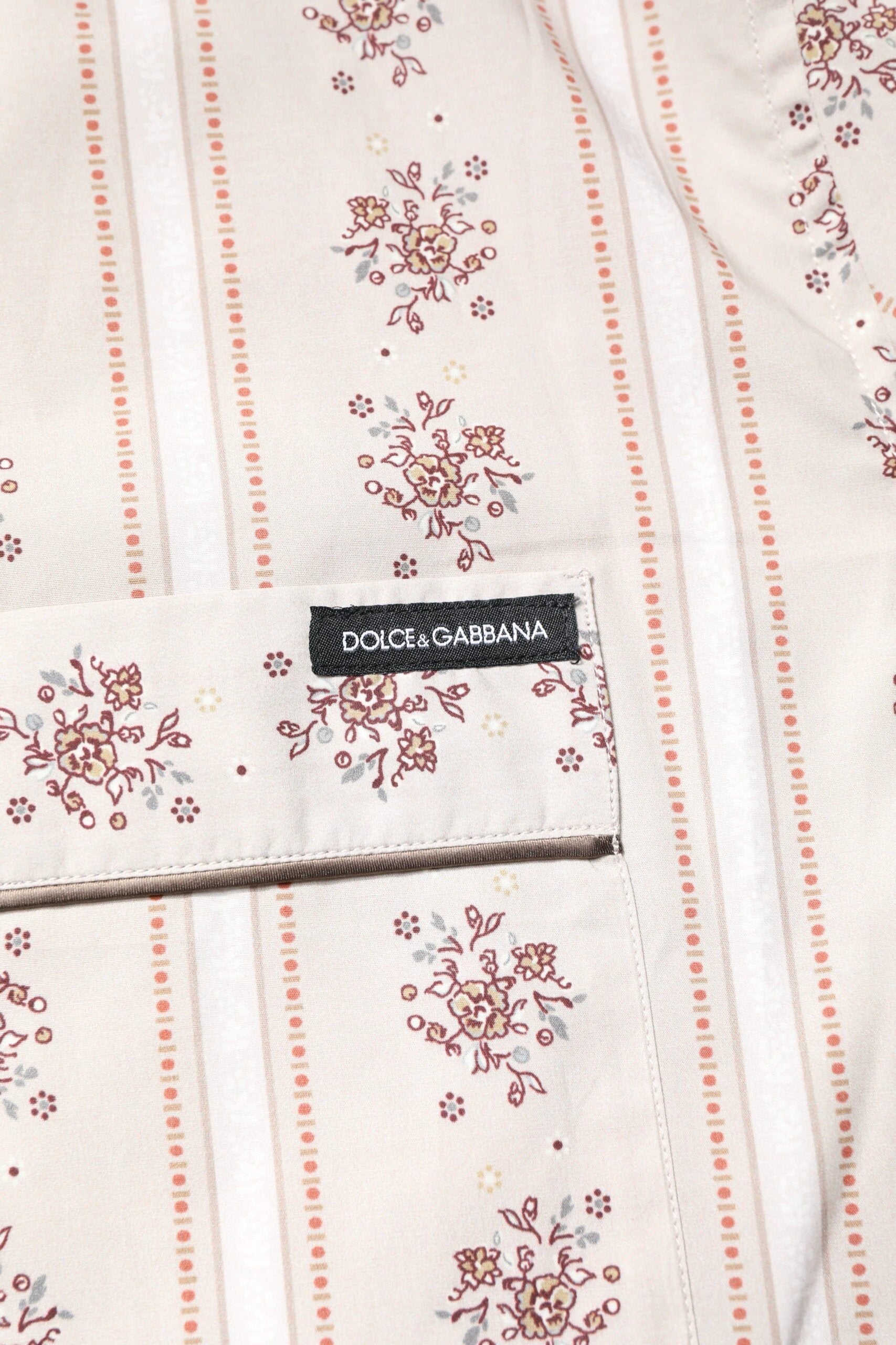Dolce & Gabbana Beige Floral Print Cotton Men Pajama Set Sleepwear by Dolce & Gabbana