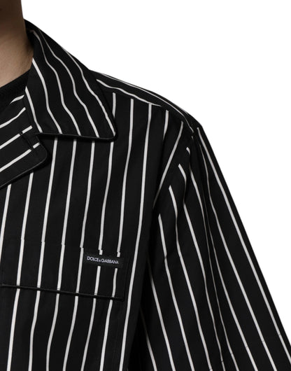 Dolce & Gabbana Black White Stripes Cotton Men Pajama Set Sleepwear by Dolce & Gabbana