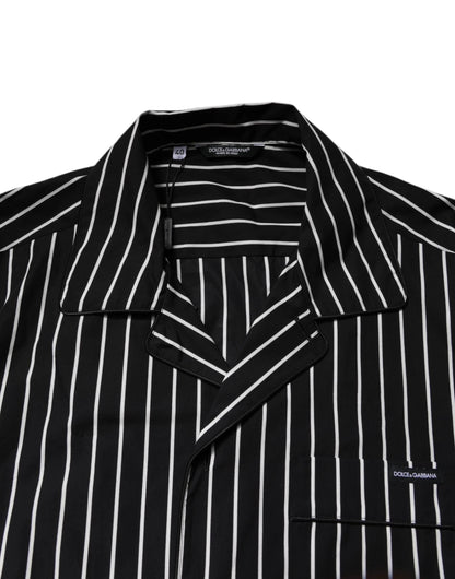 Dolce & Gabbana Black White Stripes Cotton Men Pajama Set Sleepwear by Dolce & Gabbana