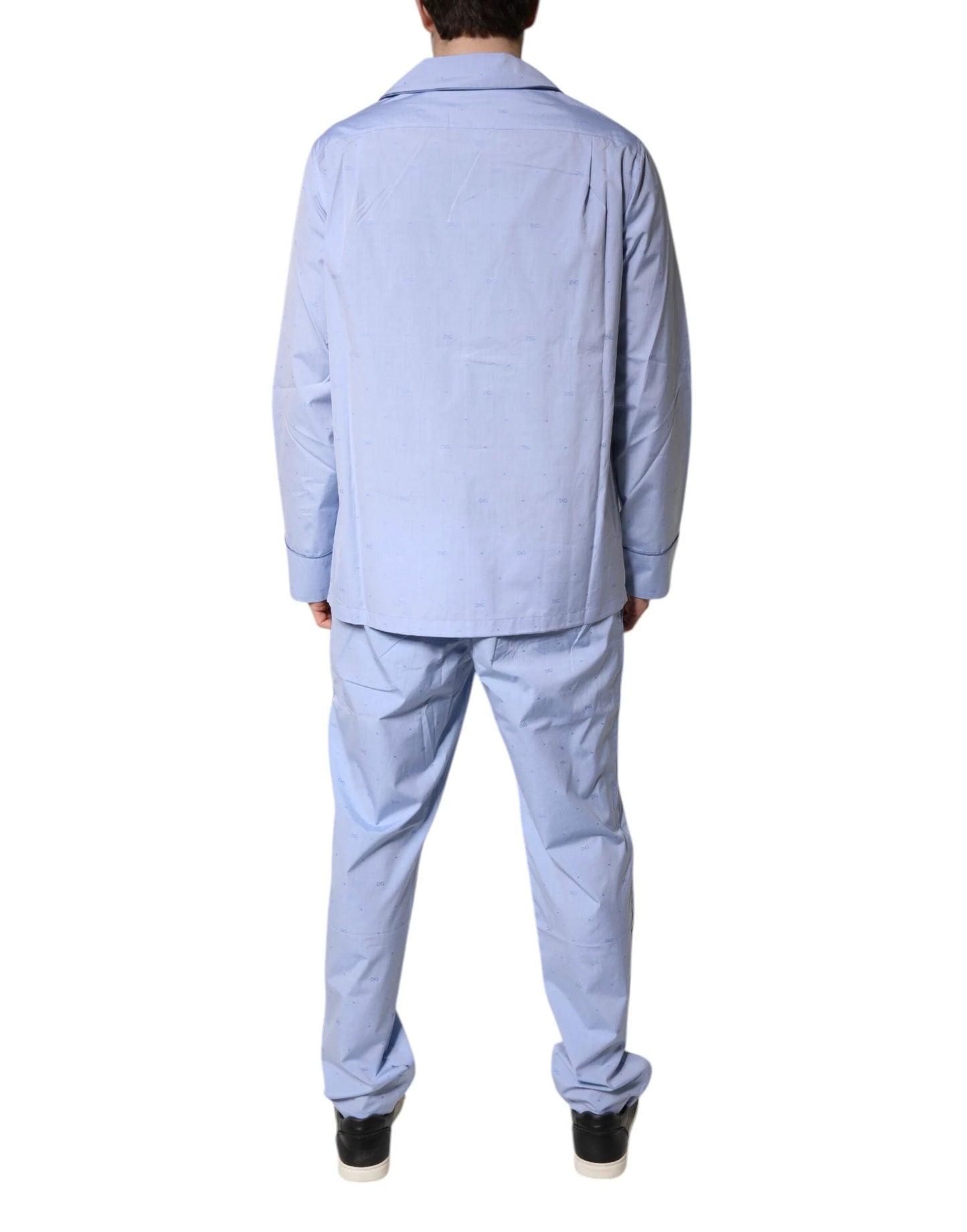 Dolce & Gabbana Light Blue DG Logo Cotton Men Pajama Set Sleepwear by Dolce & Gabbana