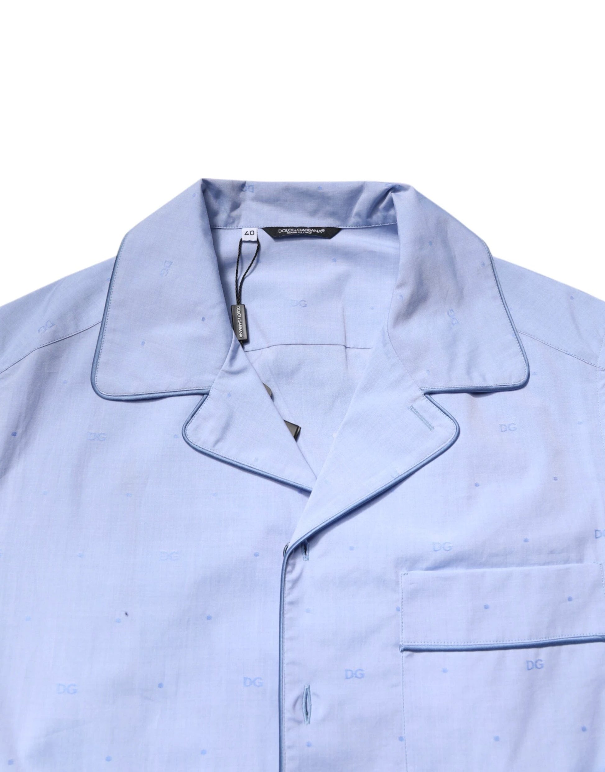 Dolce & Gabbana Light Blue DG Logo Cotton Men Pajama Set Sleepwear by Dolce & Gabbana