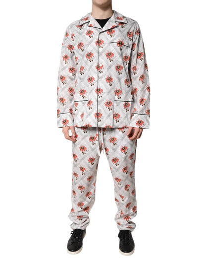 Dolce & Gabbana Multicolor Floral Print Cotton Pajama Set Sleepwear by Dolce & Gabbana