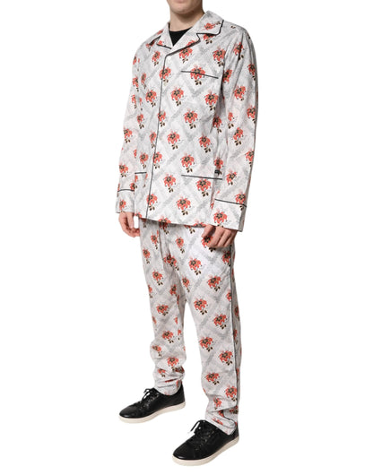 Dolce & Gabbana Multicolor Floral Print Cotton Pajama Set Sleepwear by Dolce & Gabbana