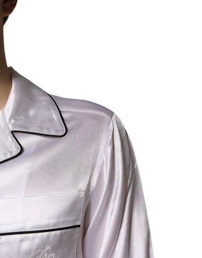 Dolce & Gabbana White Satin Silk Men Pajama Set Sleepwear by Dolce & Gabbana
