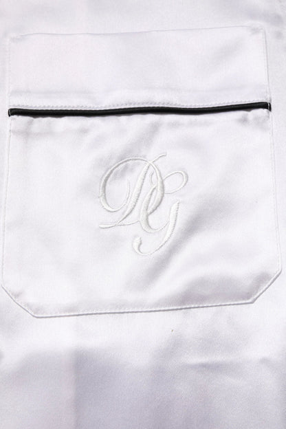 Dolce & Gabbana White Satin Silk Men Pajama Set Sleepwear by Dolce & Gabbana