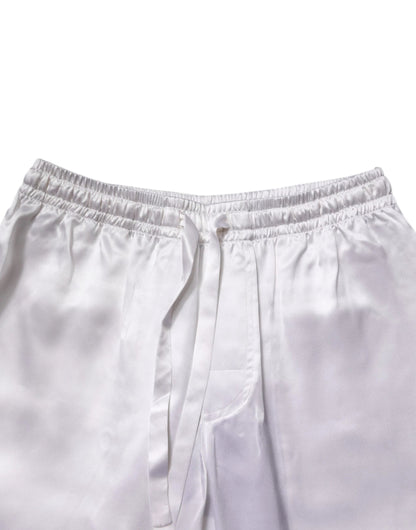 Dolce & Gabbana White Satin Silk Men Pajama Set Sleepwear by Dolce & Gabbana