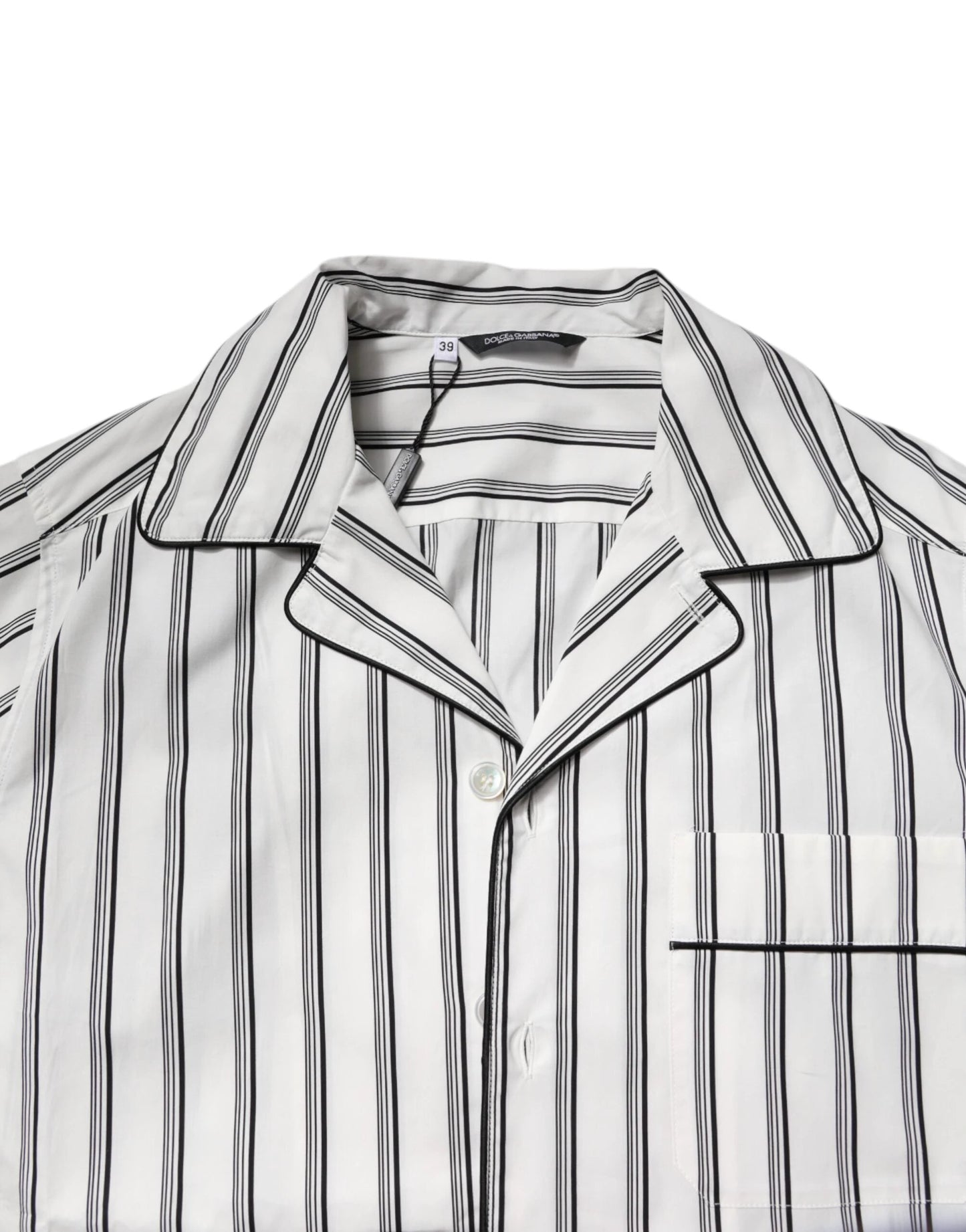 Dolce & Gabbana White Black Stripes Cotton Men Pajama Set Sleepwear by Dolce & Gabbana