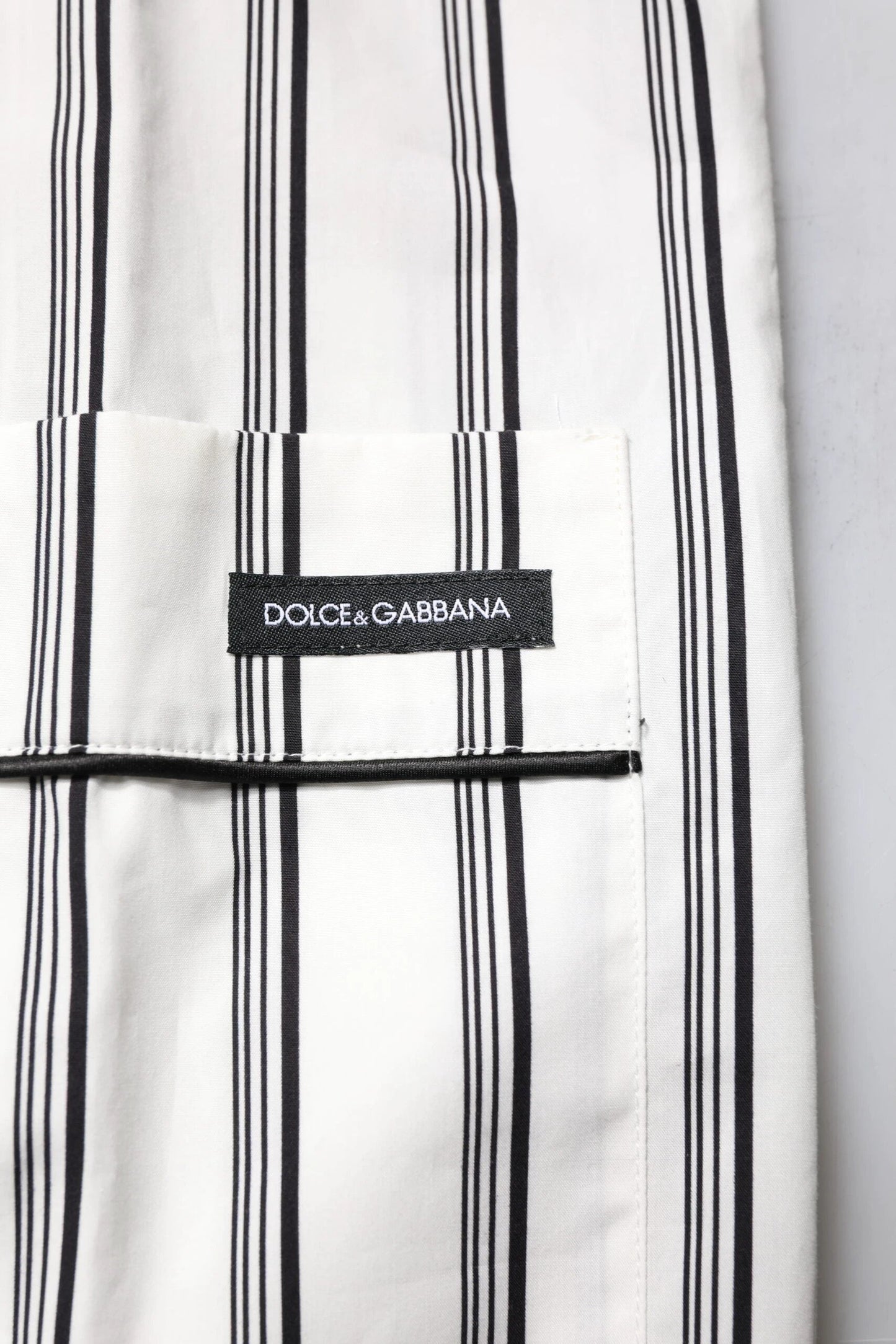 Dolce & Gabbana White Black Stripes Cotton Men Pajama Set Sleepwear by Dolce & Gabbana