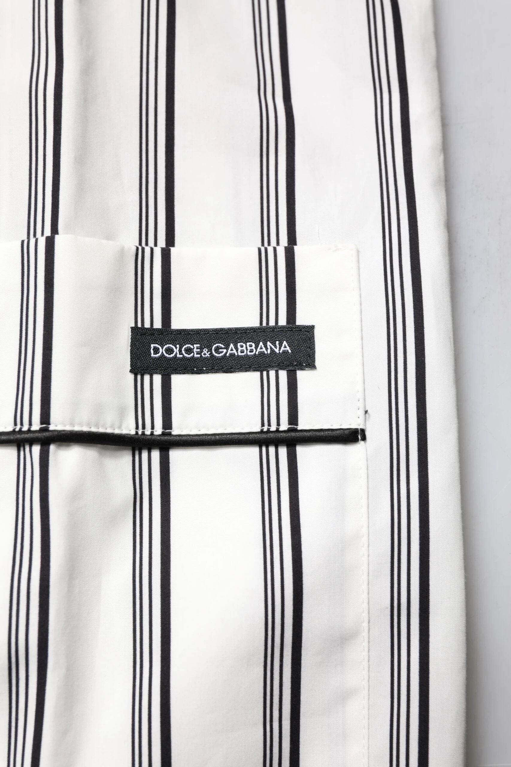 Dolce & Gabbana White Black Stripes Cotton Men Pajama Set Sleepwear by Dolce & Gabbana