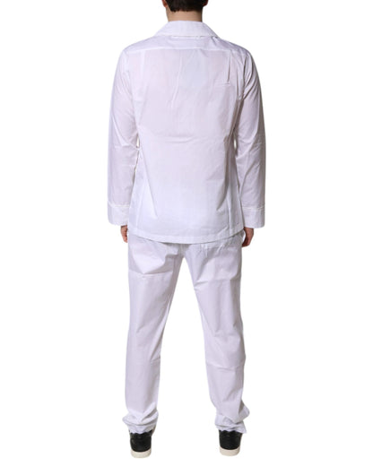 Dolce & Gabbana White Cotton Shirt Pants Pajama Set Sleepwear by Dolce & Gabbana