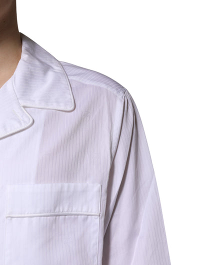 Pyjama chemise et pantalon Dolce & Gabbana en coton blanc – KOS2293