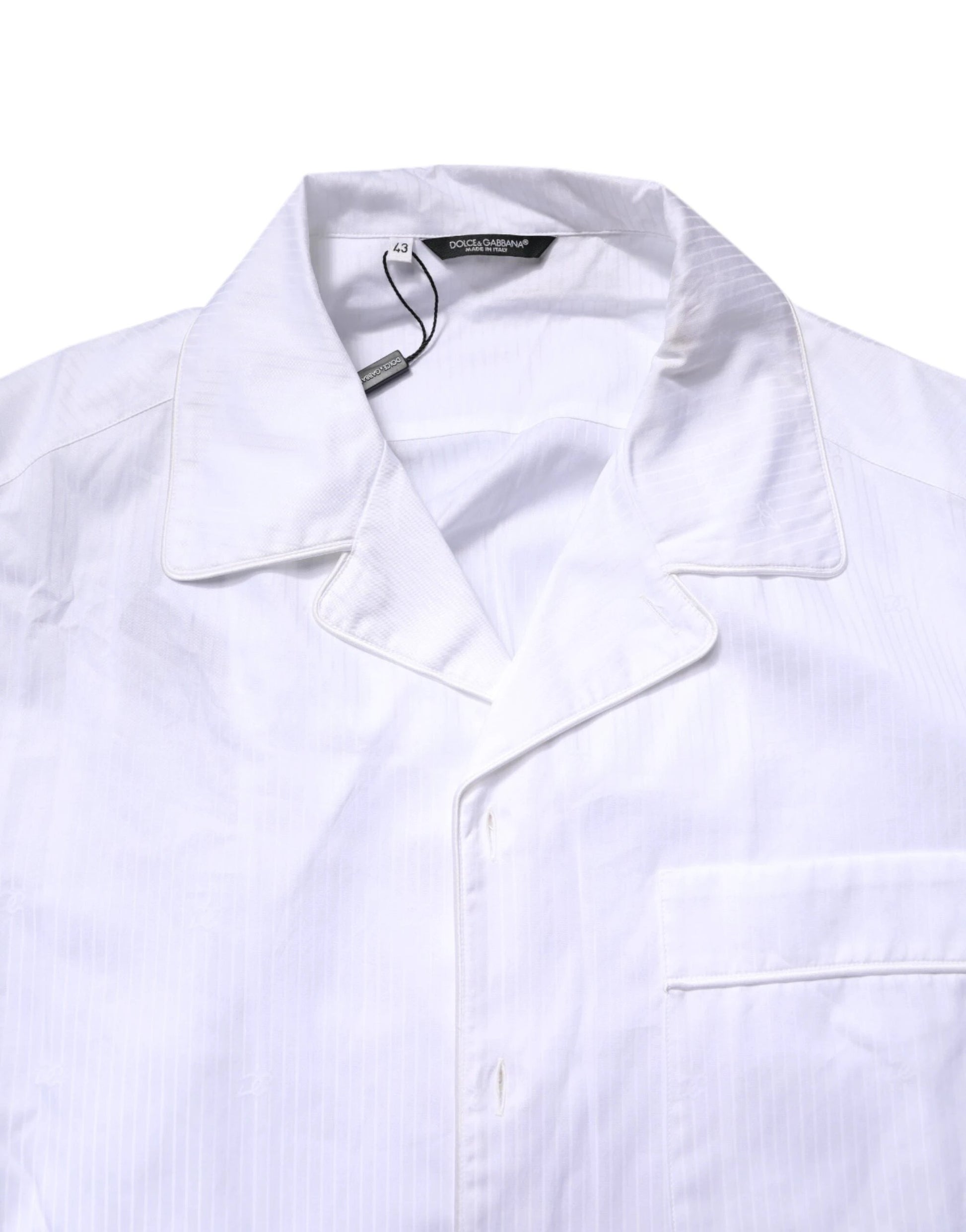 Dolce & Gabbana White Cotton Shirt Pants Pajama Set Sleepwear by Dolce & Gabbana