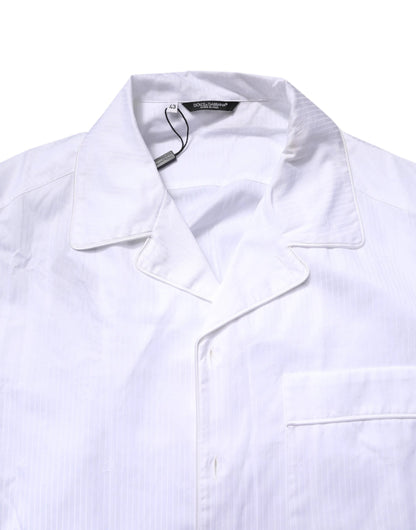 Dolce & Gabbana White Cotton Shirt Pants Pajama Set Sleepwear by Dolce & Gabbana